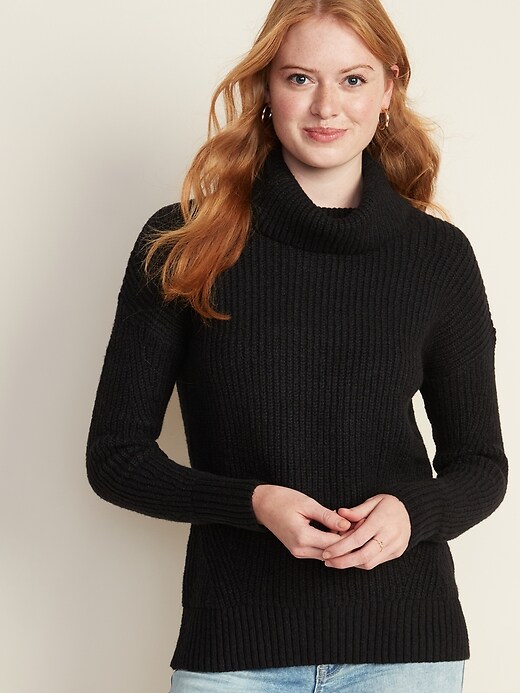 View large product image 1 of 1. Slouchy Turtleneck Sweater for Women