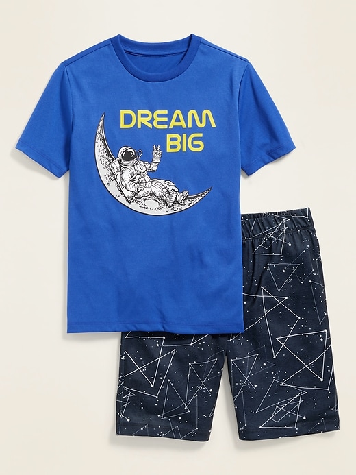 View large product image 1 of 1. Graphic Pajama Tee & Pajama Shorts Set For Boys