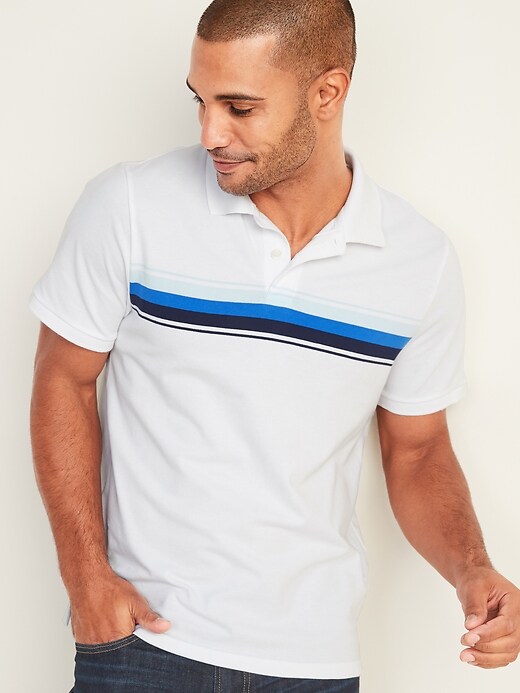 View large product image 1 of 3. Moisture-Wicking Multi Chest-Stripe Pro Polo