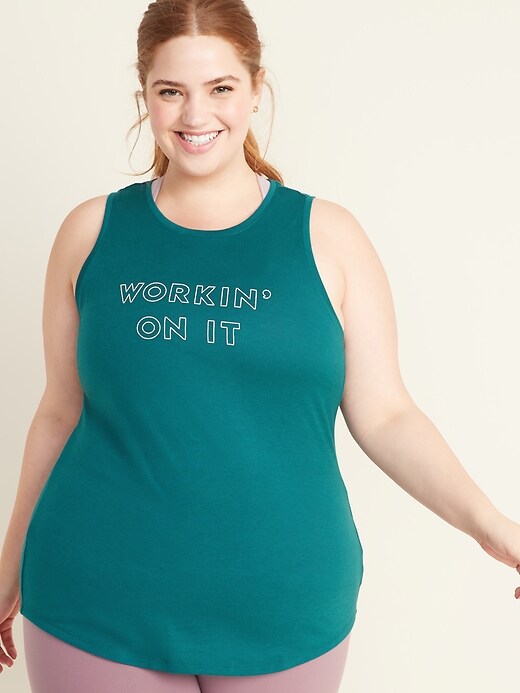 View large product image 1 of 1. Graphic Muscle Plus-Size Tank Top