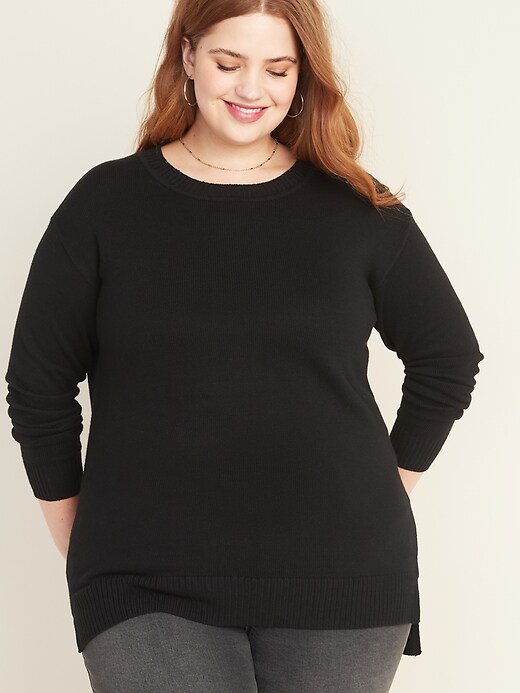 Image number 1 showing, Plus-Size Crew-Neck Sweater