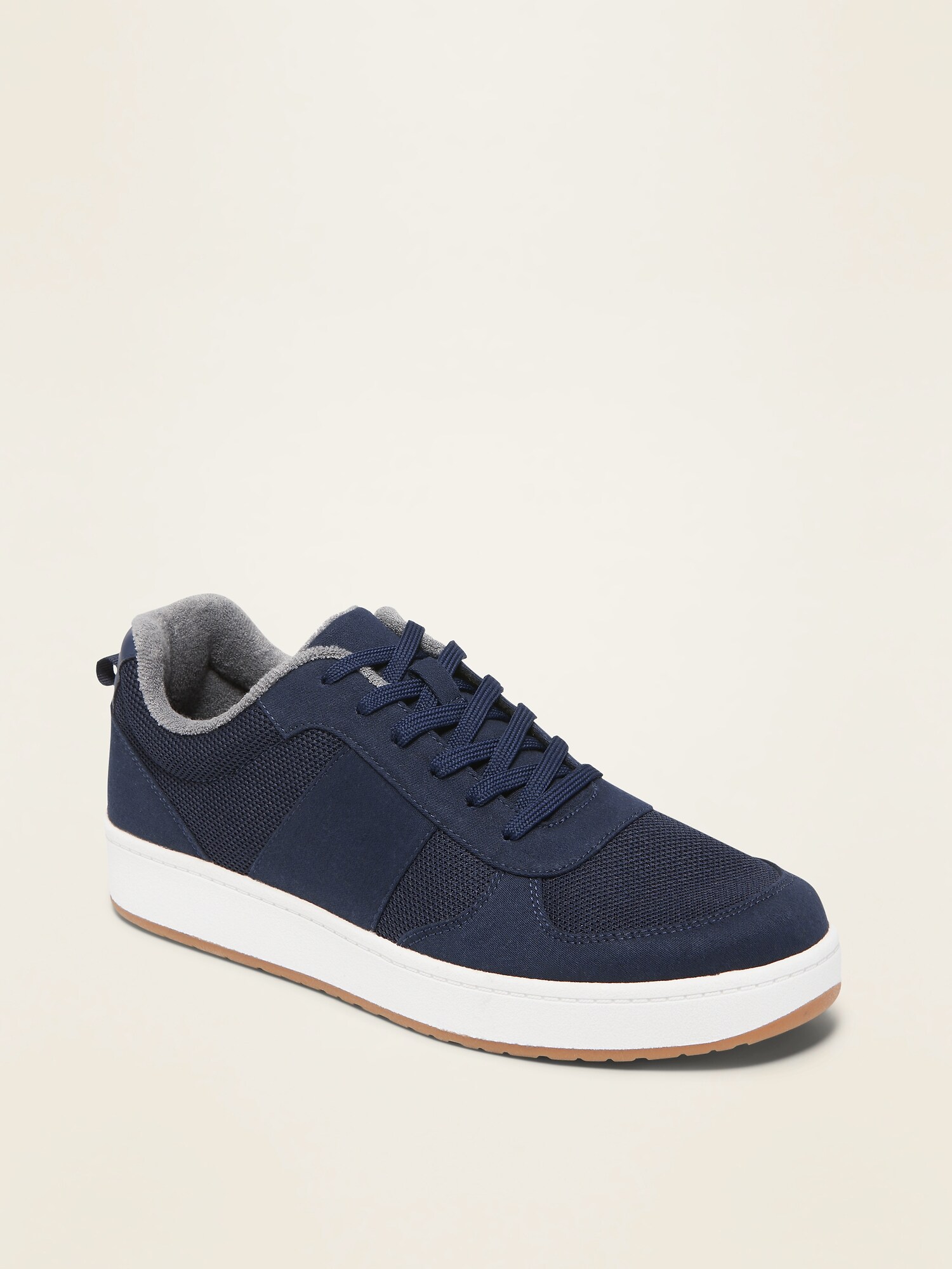 Retro Brushed-Twill Sneakers for Men 