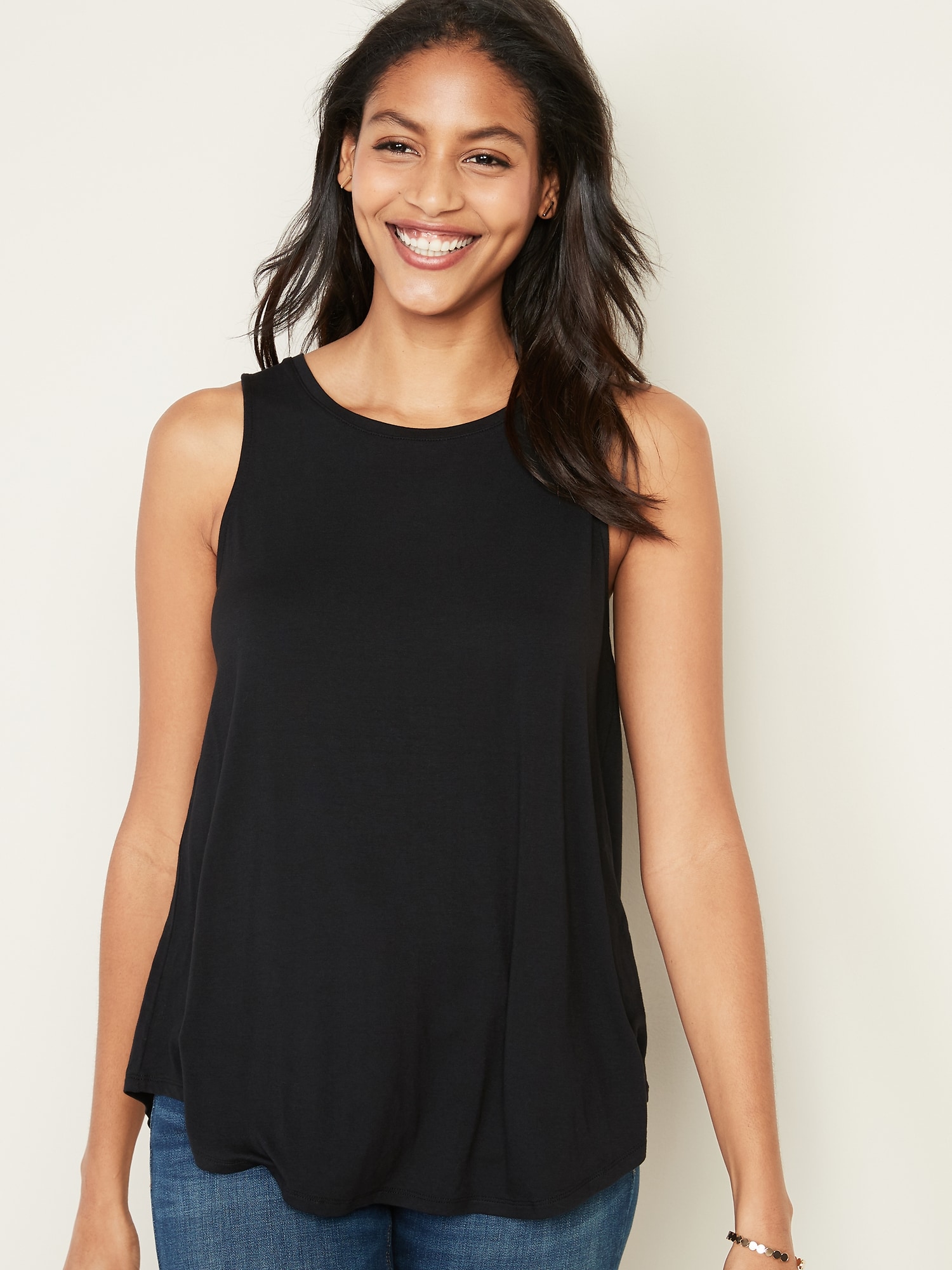 Luxe High-Neck Swing Tank Top for Women