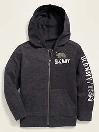 View large product image 4 of 4. Slub-Knit Logo-Graphic Zip Hoodie for Toddler Boys