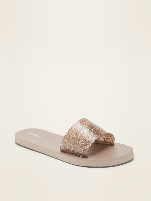 View large product image 1 of 1. Jelly Flip-Flop Slide Sandals