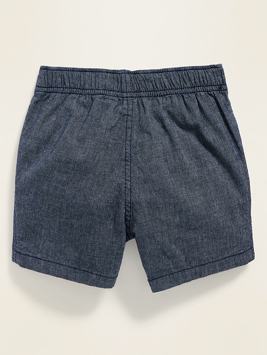 View large product image 2 of 2. Textured Twill Pull-On Shorts for Baby