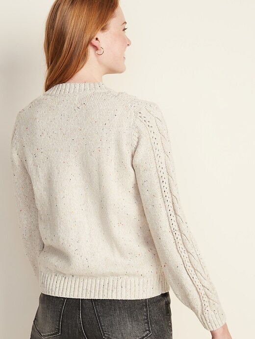 Image number 2 showing, Cable-Knit Crew-Neck Cardi for Women