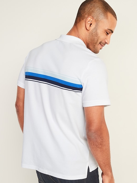 View large product image 2 of 3. Moisture-Wicking Multi Chest-Stripe Pro Polo