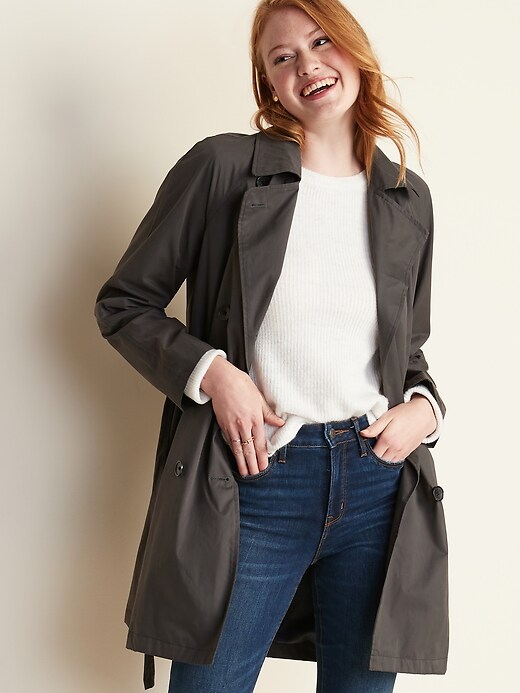 Image number 4 showing, Water-Resistant Trench Coat for Women