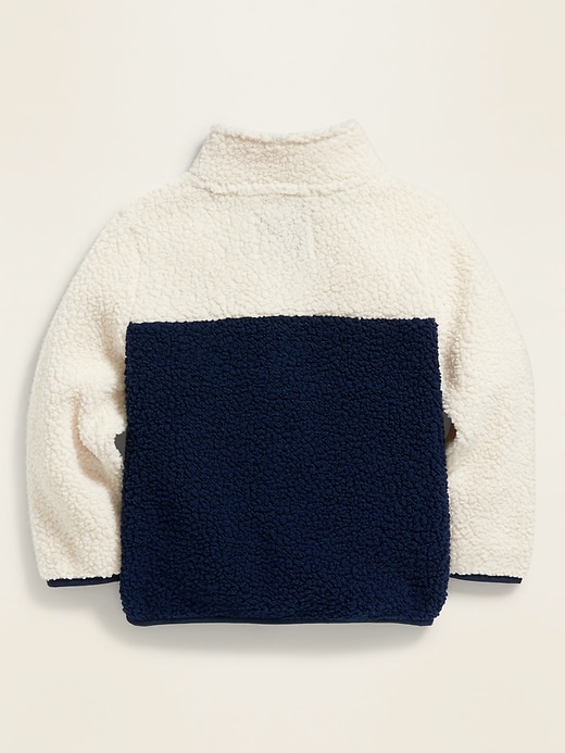 View large product image 2 of 4. Color-Blocked Sherpa Zip Jacket for Toddler Boys