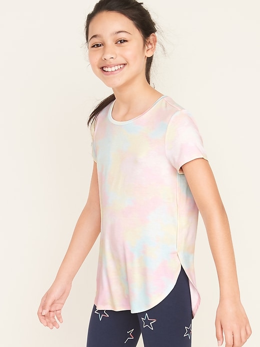 View large product image 1 of 4. Luxe Tulip-Hem Jersey Tee for Girls