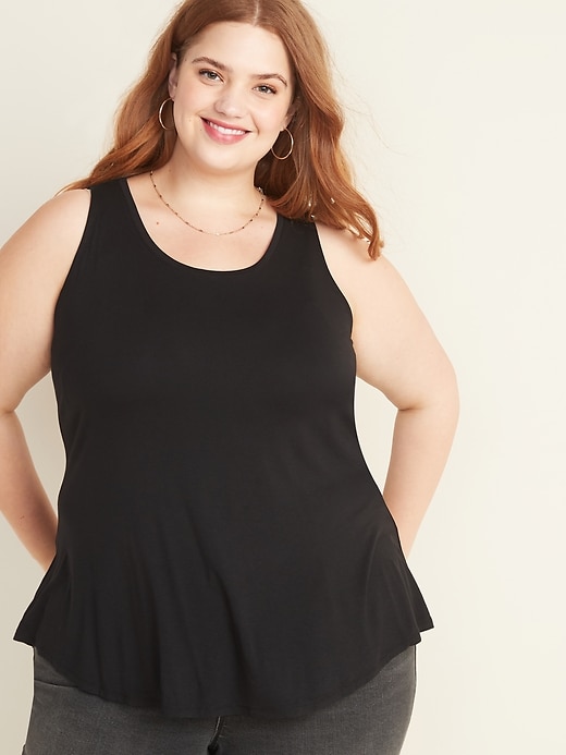 Image number 1 showing, Luxe Plus-Size Scoop-Neck Swing Tank Top