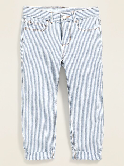 View large product image 1 of 2. Railroad-Stripe Boyfriend Jeans for Toddler Girls