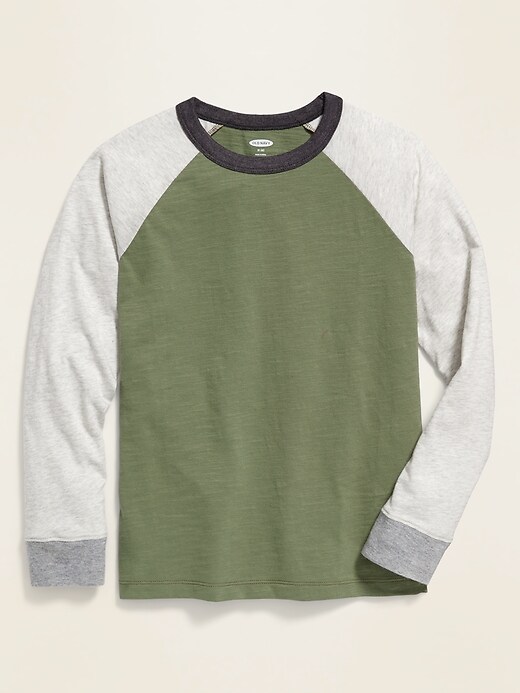 View large product image 1 of 1. Relaxed Color-Blocked Raglan Tee For Boys
