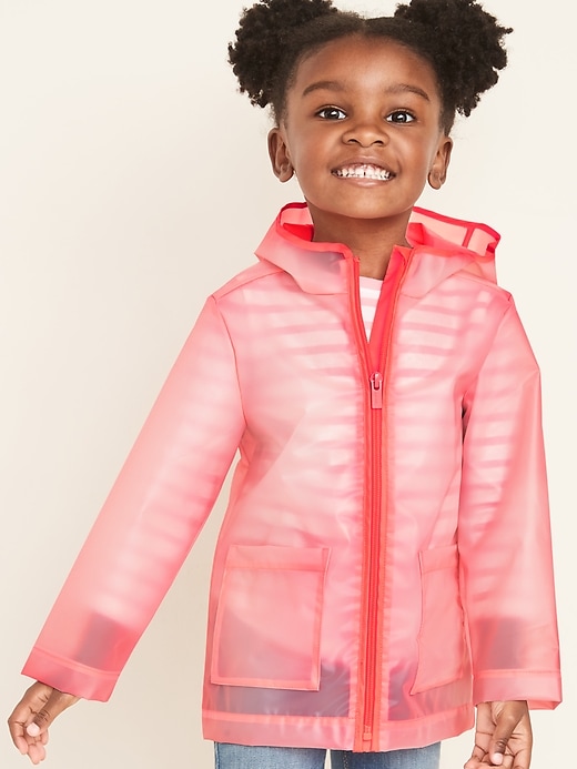 Old Navy Water-Resistant Hooded Rain Jacket for Toddler Girls. 1