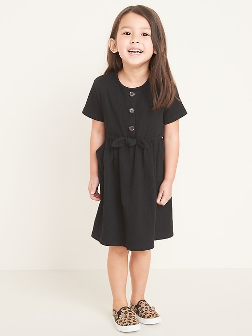 View large product image 1 of 1. Textured Jersey Fit & Flare Dress for Toddler Girls