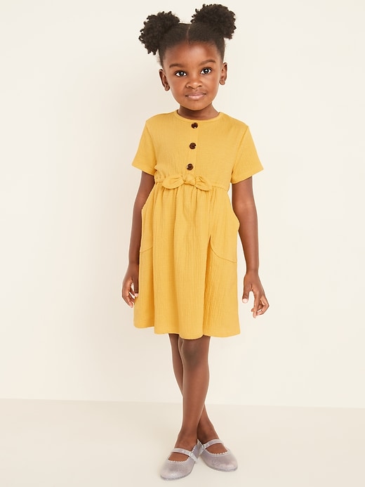 View large product image 1 of 1. Textured Jersey Fit & Flare Dress for Toddler Girls