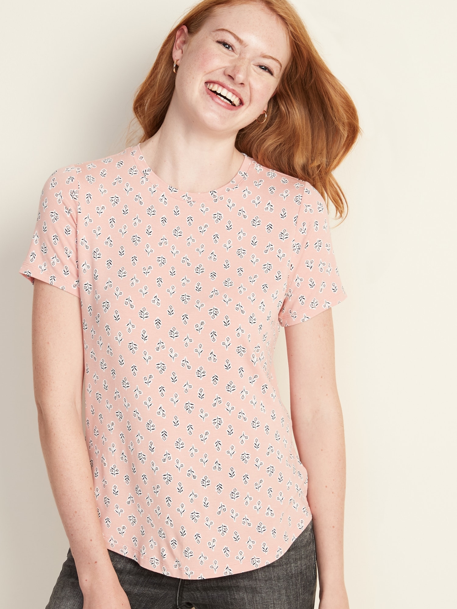 Luxe Printed Crew-Neck T-Shirt for Women | Old Navy