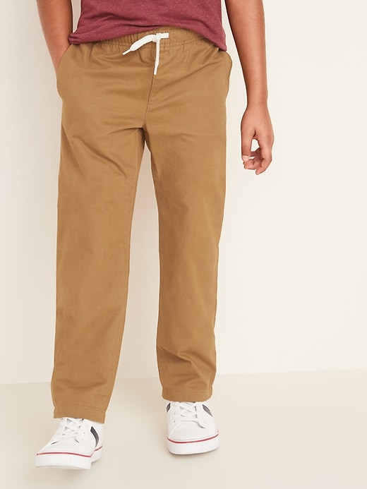 View large product image 1 of 1. Elasticized Waist Pull-On Twill Pants For Boys