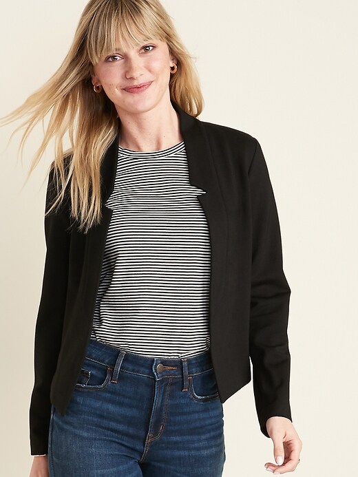 Cropped Ponte-Knit Blazer for Women | Old Navy