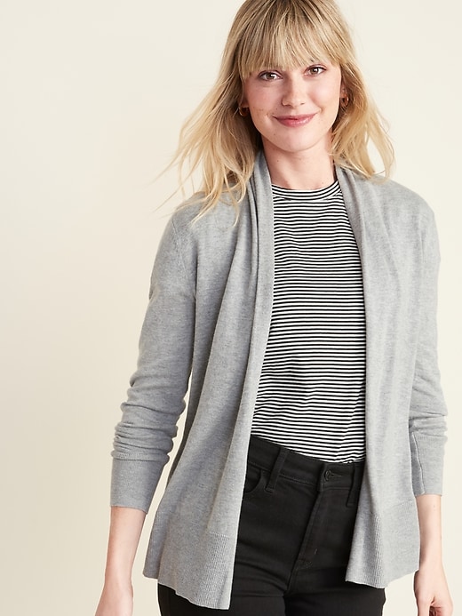 Short Shawl-Collar Open-Front Sweater for Women | Old Navy