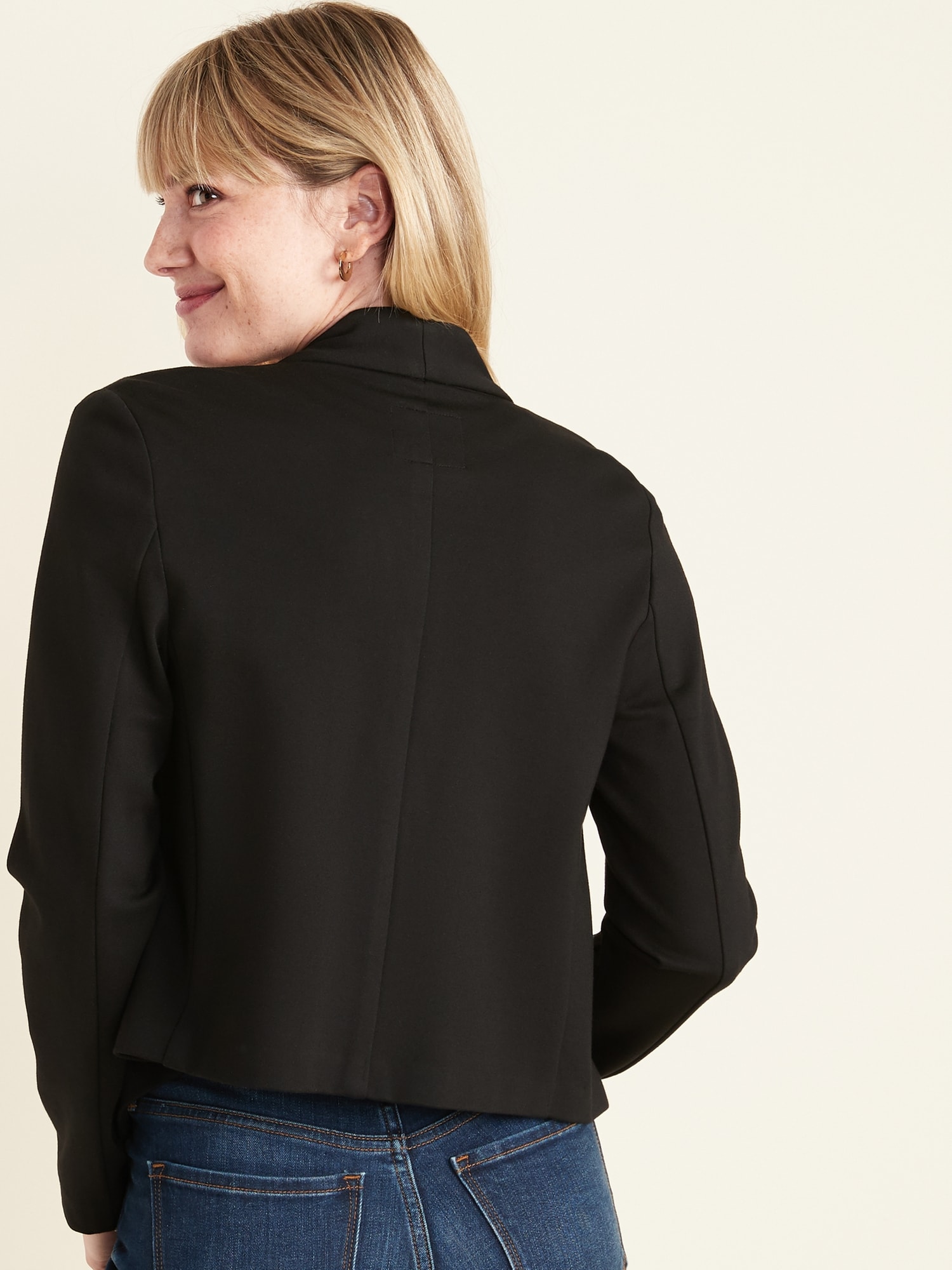 Cropped Ponte-Knit Blazer for Women | Old Navy