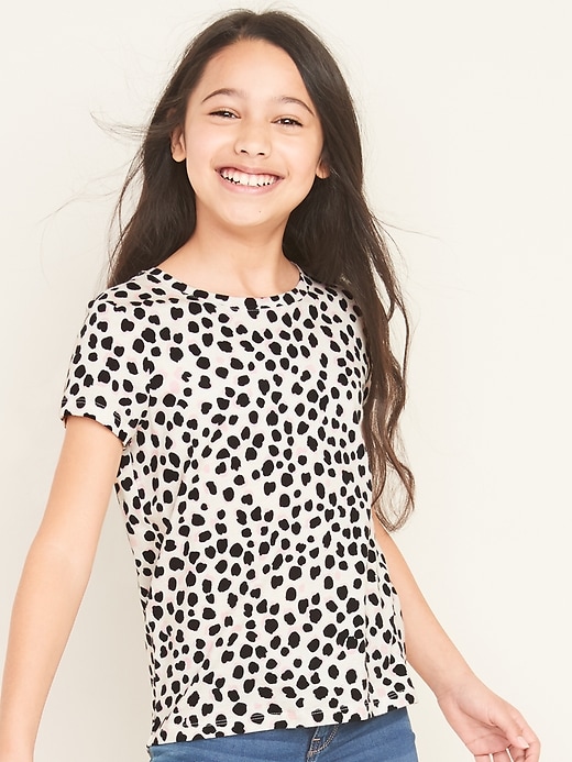 View large product image 1 of 4. Softest Leopard-Print Tee for Girls