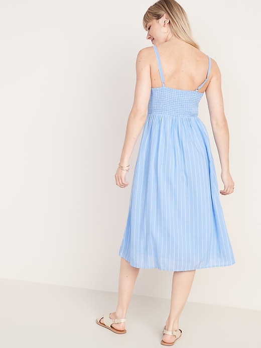 Image number 2 showing, Fit & Flare Striped Cami Midi Dress