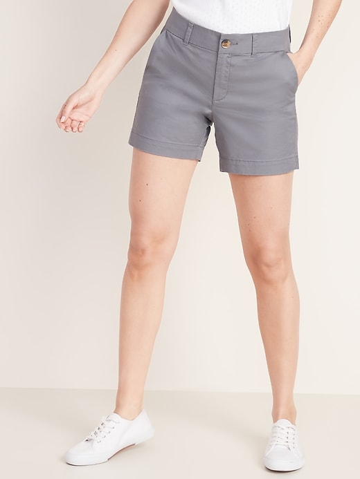 View large product image 1 of 3. Mid-Rise Twill Everyday Shorts - 5-inch inseam
