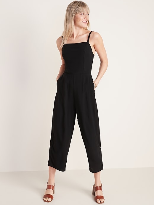 Image number 1 showing, Square-Neck Cami Jumpsuit