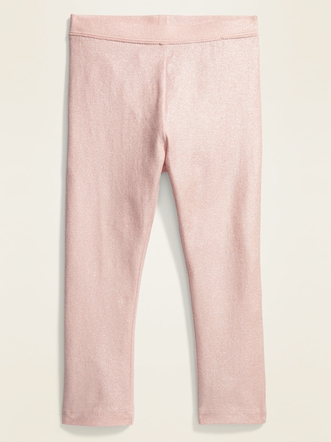 Jersey Shimmer Leggings for Toddler Girls - Pink Shimmer
