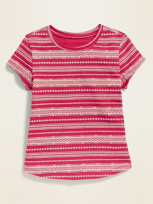 View large product image 1 of 1. Printed Scoop-Neck Tee for Toddler Girls