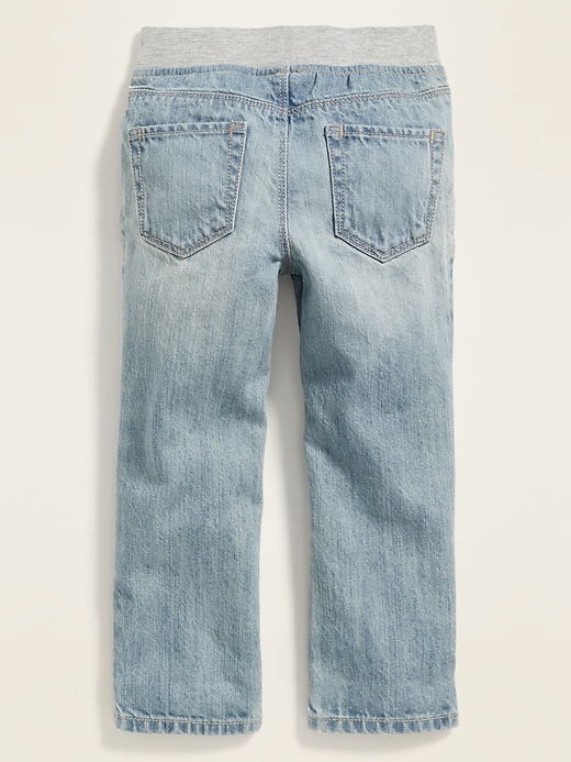 Relaxed Jersey-Waist Pull-On Jeans for Toddler Boys