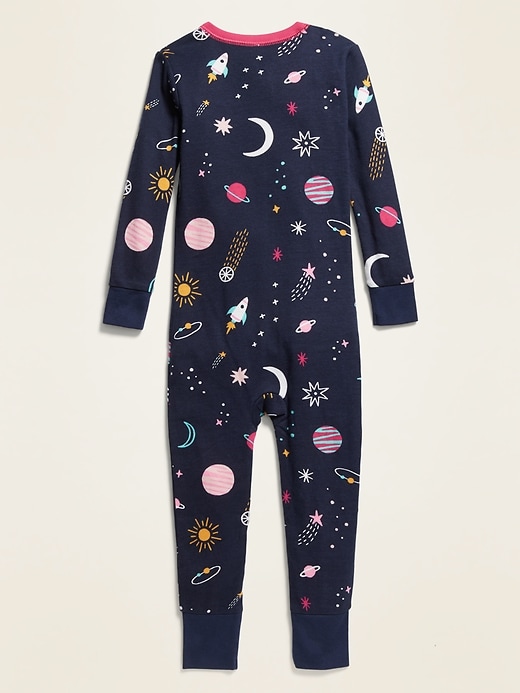 View large product image 2 of 2. Space-Print Pajama One-Piece for Toddler & Baby