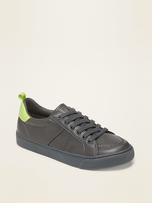 View large product image 1 of 3. Faux-Leather Sneakers For Boys