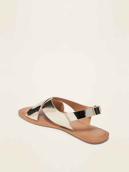 Image number 4 showing, Crisscross Faux-Leather Slingback Sandals