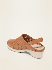 View large product image 3 of 3. Perforated Faux-Leather Clog Shoes for Girls