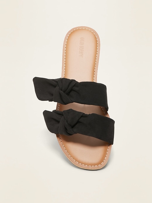 Image number 3 showing, Double Strap Bow-Tie Slide Sandals