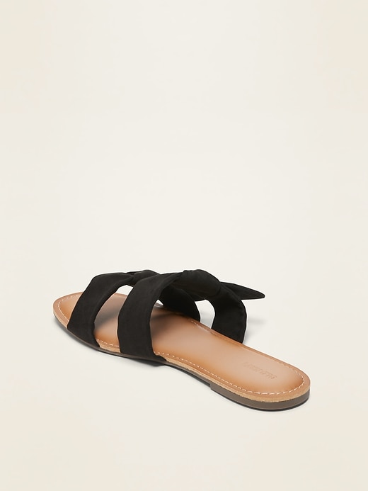 Image number 4 showing, Double Strap Bow-Tie Slide Sandals