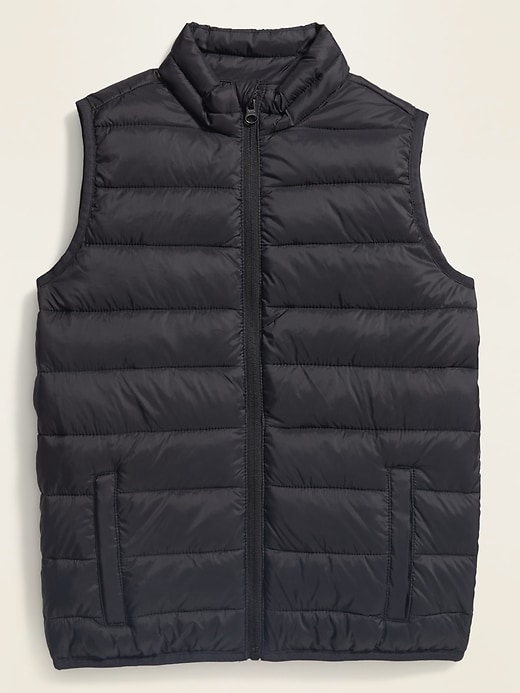View large product image 1 of 3. Water-Resistant Quilted Nylon Zip Vest For Boys