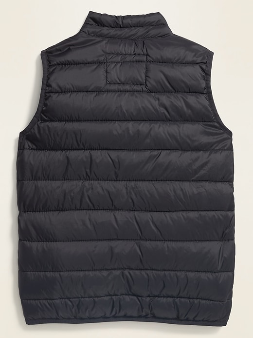 View large product image 2 of 3. Water-Resistant Quilted Nylon Zip Vest For Boys