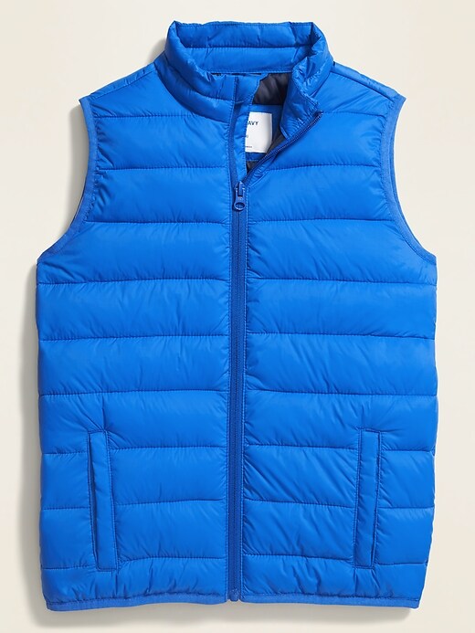 View large product image 1 of 1. Water-Resistant Quilted Nylon Zip Vest For Boys