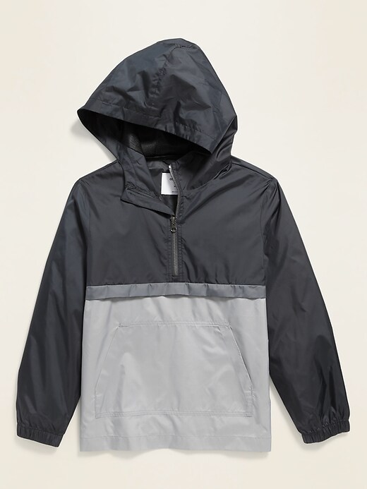 View large product image 1 of 1. Hooded 1/2-Zip Pullover Jacket For Boys