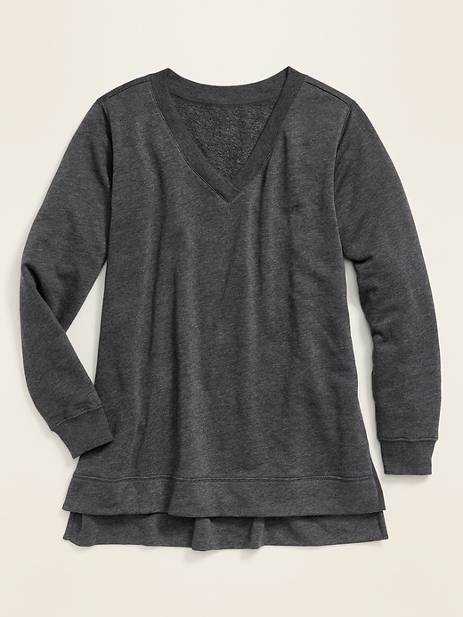 Image number 6 showing, V-Neck Boyfriend Tunic Sweatshirt for Women