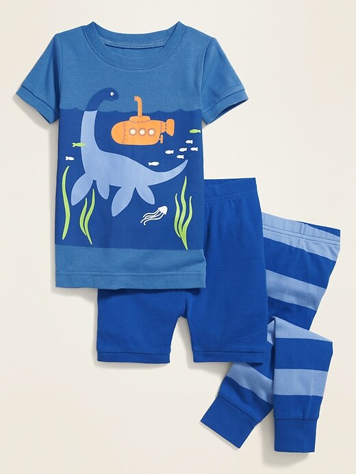 View large product image 1 of 2. Dinosaur Submarine-Graphic 3-Piece Pajama Set for Toddler & Baby