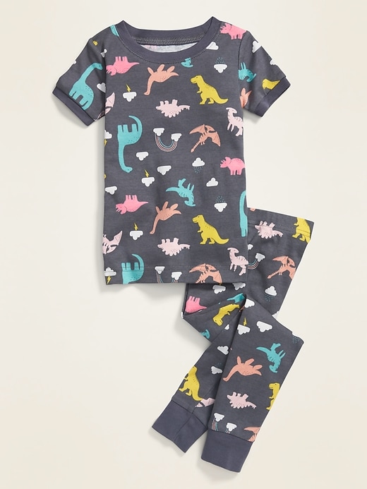 View large product image 1 of 2. Unisex Dino-Print Pajama Set for Toddler