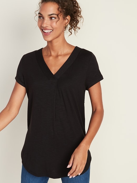 Old Navy Loose Luxe V-Neck Tunic T-Shirt for Women. 1