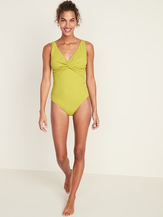 Image number 3 showing, Twist-Front Textured Swimsuit