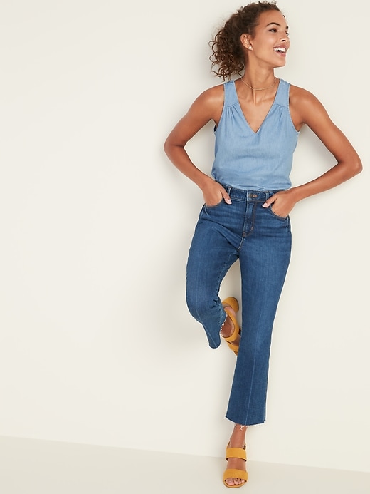 Image number 3 showing, Chambray V-Neck Tank Top