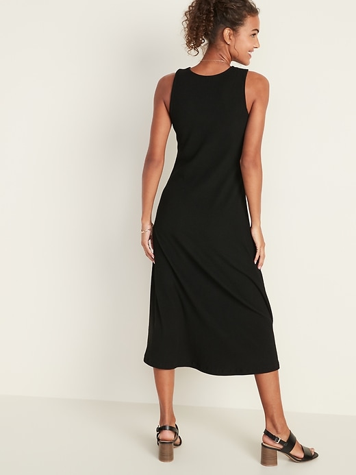 Image number 2 showing, Sleeveless Button-Front Rib-Knit Midi Dress for Women